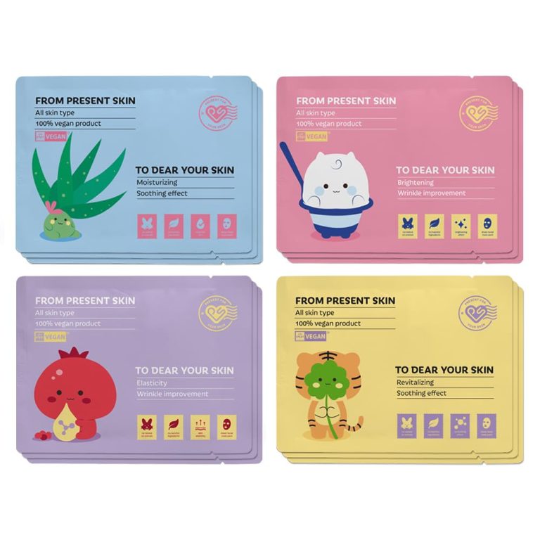 PRESENT SKIN Vegan Sheet Mask 12 Combo (Pack of 12)