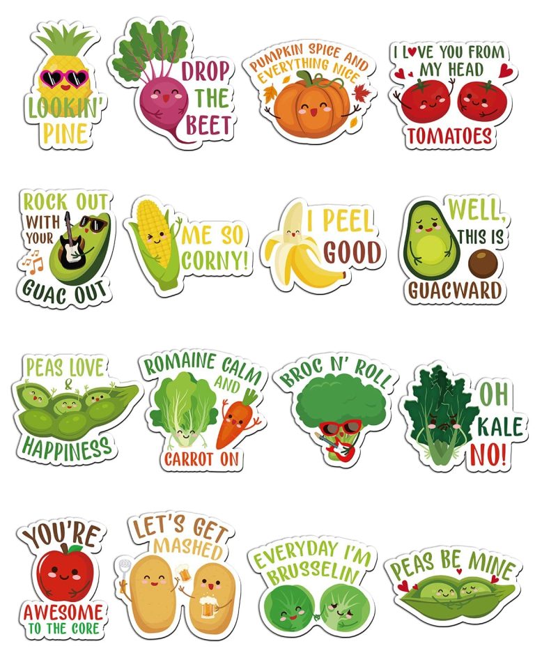 “Veggie and Fruit Puns Fridge Magnets”